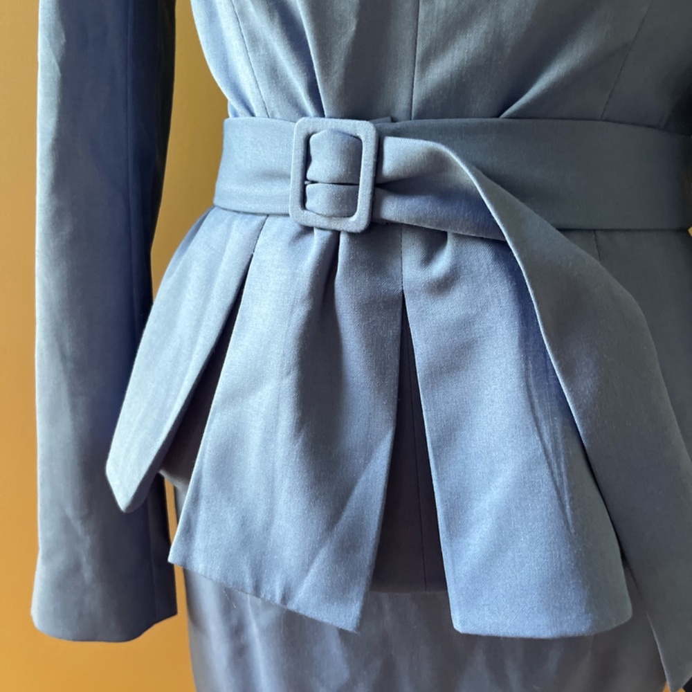 BGL Blue Long-Sleeve Belted Peplum | two-piece | US 2-4 - Picture 4 of 13